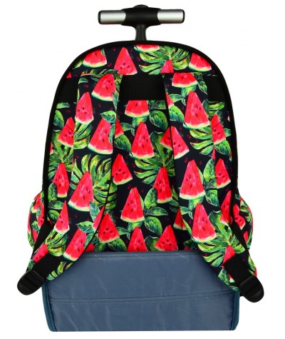 Plecak na kółkach ST.RIGHT WATERMELON arbuzy - soczysty plecak w czerwone arbuzy i zielone liście dla dziewczyny