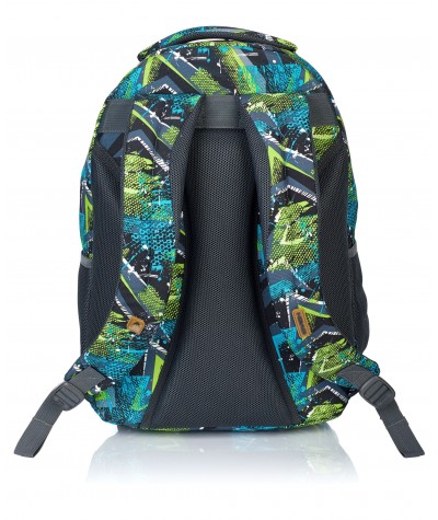 Plecak młodzieżowy HEAD zielona abstrakcja HD-78 B plecak młodzieżowy dla chłopaka, fajny plecak dla chłopaka