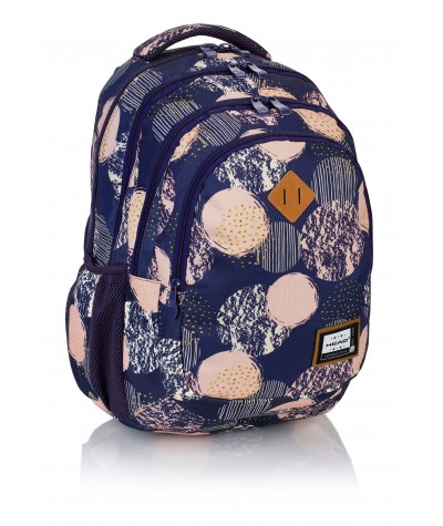 Plecak młodzieżowy HEAD kolisty collage HD-40 C - plecak pudrowy róż, pudrowy plecak, granatowy plecak dla dziewczyny