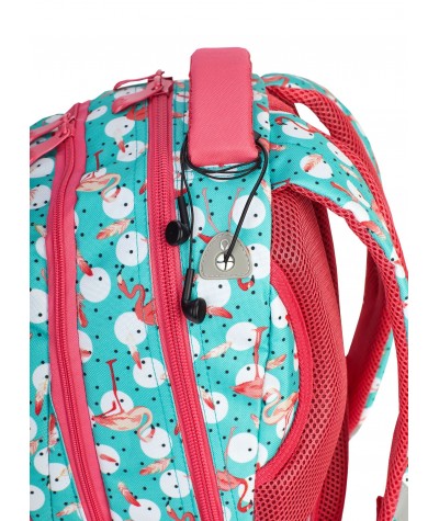 Plecak młodzieżowy HEAD flamingi HD-83 C plecak w różowe ptaki, plecak we falmingi, plecak flamingi