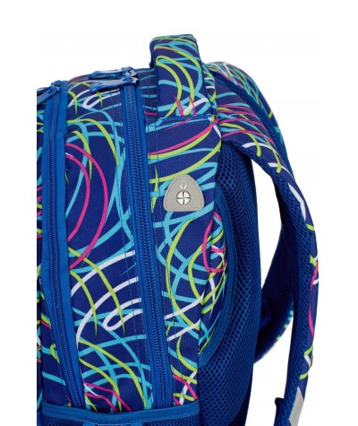 Plecak młodzieżowy HEAD serpentyny HD-103 C niebieski plecak dla chłopaka, niebieski plecak dla dziewczyny, plecak w paski