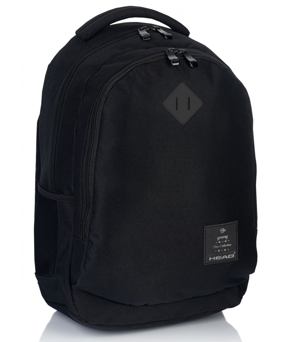 Plecak młodzieżowy HEAD czarny HD-68 B czarny gładki plecak, plecak męski, plecak bez wzorów