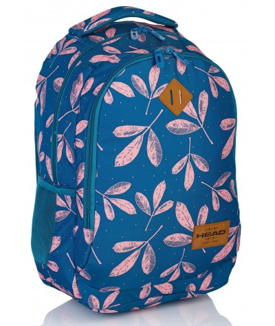Plecak młodzieżowy HEAD różowe listki HD-60 B plecak z różowym wzorem dla dziewczyny, modny plecak dla dziewczyny