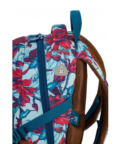 Plecak młodzieżowy HEAD rajskie kwiaty i ptaki HD-63 D - modny plecak dla dziewczyny, plecak tropikalny, plecak dżungla