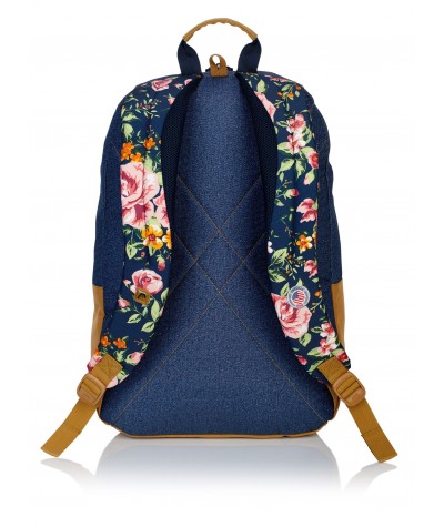 Plecak młodzieżowy HEAD róże jeans HD-45 G modny plecak dla dziewczyny, plecak róże z jeansem, plecak rustykalny, plecak boho