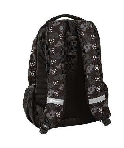 Czarny plecak w piłki dla kibica do szkoły Paso