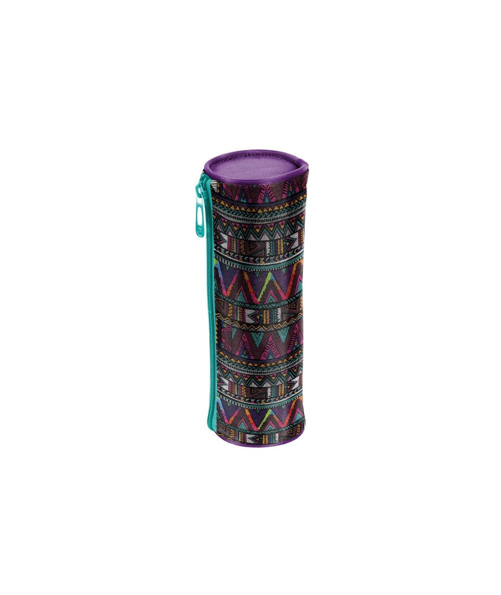 Kolorowy piórnik tuba z azteckim wzorem dla dziewczyny