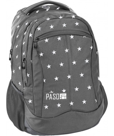 Plecak młodzieżowy Paso Unique szary w gwiazdki