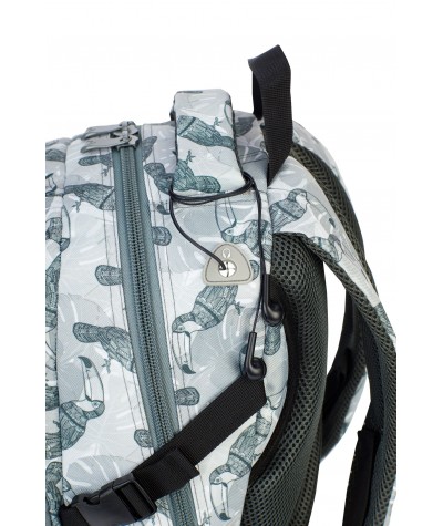 Plecak młodzieżowy HEAD tukany na melanżu HD-48 A szary plecak dla młodzieży, modny plecak do szkoły, fajny plecak