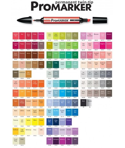 ProMarker 148 kolorów - paleta barw