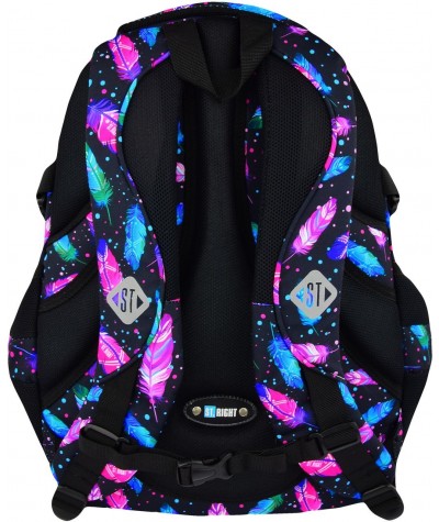 Plecak młodzieżowy 01 ST.RIGHT FEATHERS piórka supermodny plecak dla nastolatki w ptasie pióra, tropikalny plecak