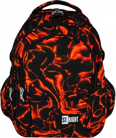 Plecak młodzieżowy 01 ST.RIGHT LAVA gorąca lawa - pomarańczowa lawa, modny plecak do szkoły dla chłopaka