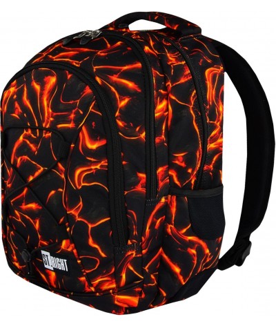 Plecak młodzieżowy 32 ST.RIGHT LAVA gorąca lawa - modny plecak dla chłopaka, pomarańczowa lawa