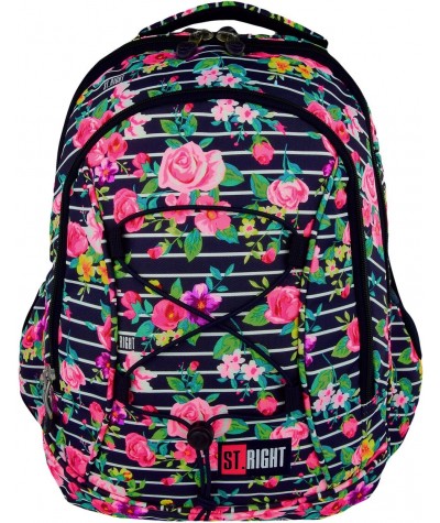 Plecak młodzieżowy 32 ST.RIGHT LIGHT ROSES róże - modny plecak dla dziewczyny do szkoły