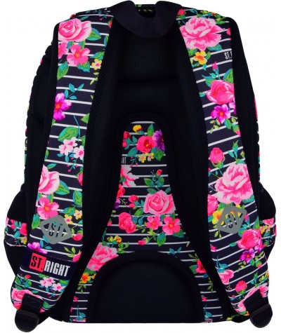 Plecak młodzieżowy LIGHT ROSES małe róże BP06 plecak w różyczki dla dziewczyny, plecak w kwiaty dla nastolatki