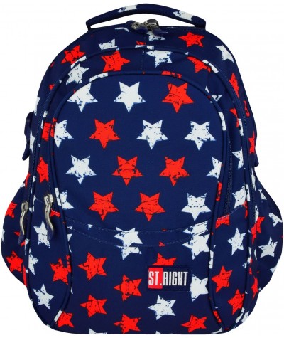 Plecak młodzieżowy 01 ST.RIGHT STARS gwiazdy supermodny plecak w amerykańskie barwy, gwiazdy Hollywood