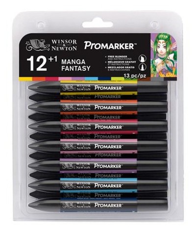 Promarker Canary, Bright Orange, Ruby, Rose Pink, Amethyst, Sky Blue, Indigo Blue, Lime Green, Forest Green, Henna, Cool Grey