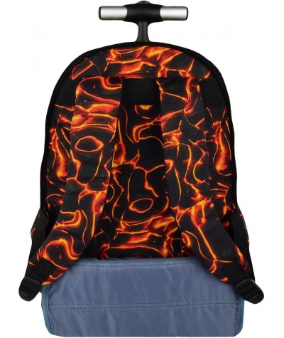 Plecak na kółkach ST.RIGHT LAVA gorąca lawa - pomarańczowa lawa na czarnym tle, super plecak dla chłopaka