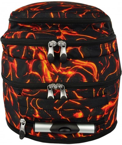 Plecak na kółkach ST.RIGHT LAVA gorąca lawa - pomarańczowa lawa na czarnym tle, super plecak dla chłopaka