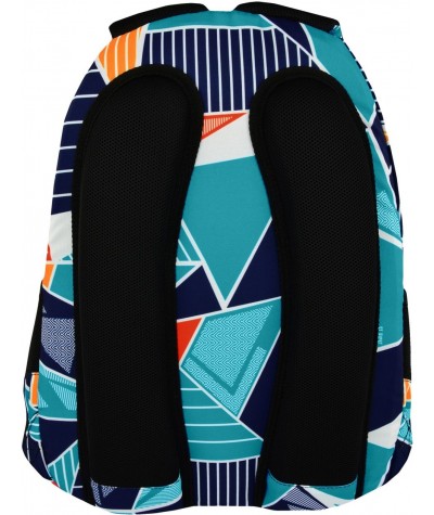 Plecak młodzieżowy ST.RIGHT ICE BLUE trójkąty abstrakcja BP23 - modny plecak szkolny, młodzieżowy plecak szkolny