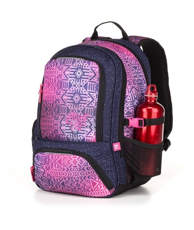 Plecak młodzieżowy Topgal  różowy etno SURI 18029G DLA DZIEWCZYNY ORIENTALNY - modny plecak dziewczęcy