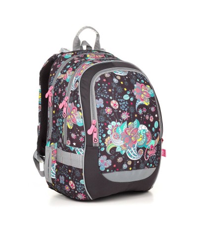 Plecak w kwiaty do drugiej klasy, plecak szkolny dla dziewczynki, plecak w kwiatki, plecak Topgal kwiaty hippie CODA18006G
