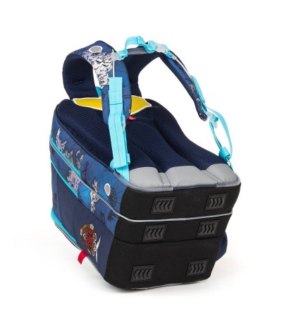 Plecak szkolny Topgal, piracki plecak, niebieski plecak dla chłopca, plecak z mapą dla chłopaka, COCO 18015 B dla chłopaków