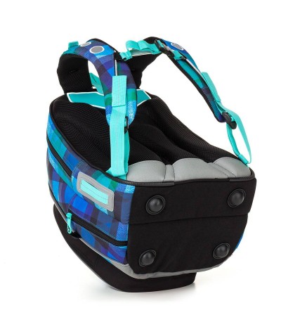 Plecak niebieski, plecak w kratkę, niebieski plecak w kratkę, szkolny Topgal niebieski w kratkę MIRA 18014 B