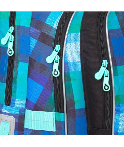 Plecak niebieski, plecak w kratkę, niebieski plecak w kratkę, szkolny Topgal niebieski w kratkę MIRA 18014 B