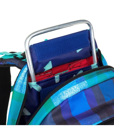 Plecak niebieski, plecak w kratkę, niebieski plecak w kratkę, szkolny Topgal niebieski w kratkę MIRA 18014 B