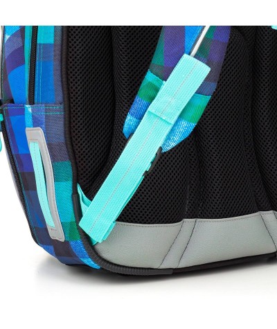 Plecak niebieski, plecak w kratkę, niebieski plecak w kratkę, szkolny Topgal niebieski w kratkę MIRA 18014 B