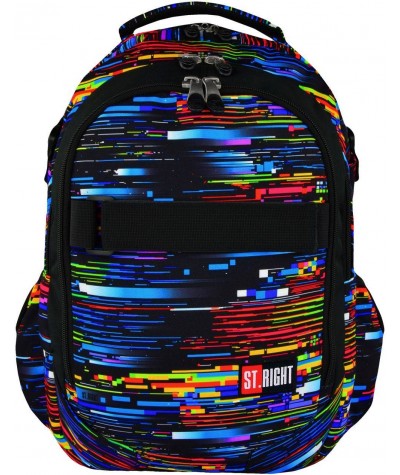 Plecak młodzieżowy ST.RIGHT BETA STRIPES kolorowe paski BP34 - modny plecak dla chłopaka, duży plecak do szkoły, solidny plecak 