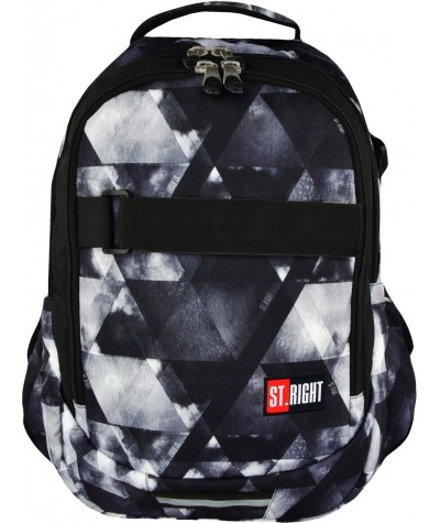 Plecak młodzieżowy ST.RIGHT WATERCOLOUR szare cienie BP34 - duży plecak dla chłopaka, solidny plecak męski, modny plecak