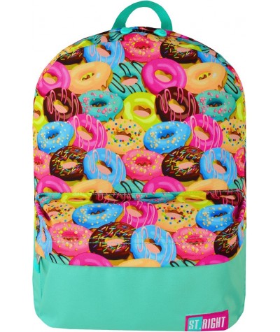Plecak miejski ST.RIGHT DONUTS ciastka BP33 na laptopa - plecak miejski dla dziewczyny, plecak na wycieczki dla dziewczyn