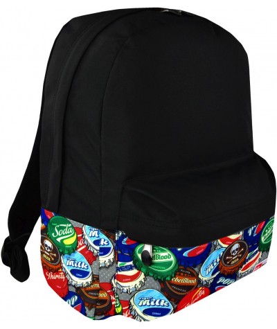 Plecak miejski ST.RIGHT BOTTLE CAPS kapsle BP33 na laptopa - młodzieżowy plecak dla chłopaka, modny plecak dla młodzieży