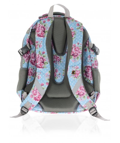 Plecak młodzieżowy HASH różyczki HS-01 H - plecak w kwiaty dla dziewczyny, modny plecak dla dziewczyny
