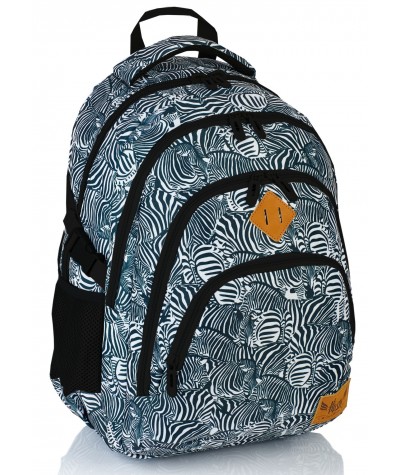 Plecak młodzieżowy HASH zebra HS-15 A modny plecak na laptop, młodzieżowy plecak, wyjątkowy plecak