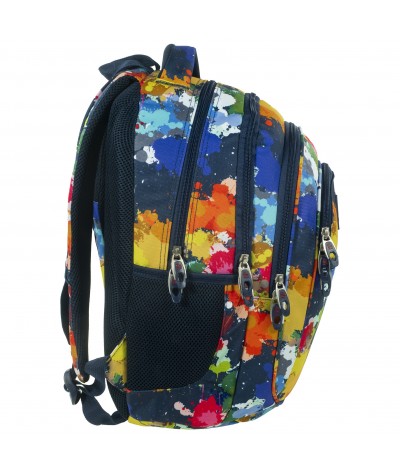 Plecak BackUP B 19 kolorowe farby do szkoły - wyjątkowy plecak szkolny, modny plecak dla dziewczyn, modny plecak dla chłopaka