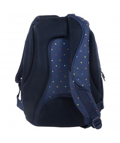 Plecak BackUP B 15 granatowy w kropki do szkoły + GRATIS słuchawki - modny plecak dla dziewczyn i chłopaków, plecak w kropki