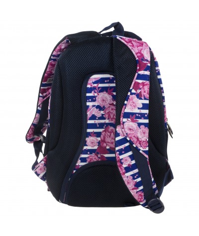 Plecak BackUP B 34 begonie do szkoły + GRATIS słuchawki - plecak w kwiaty, modny plecak dla dziewczyny