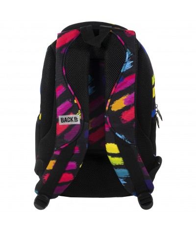 Plecak BackUP B 53 kolorowe pasy do szkoły + GRATIS słuchawki - kolorowy plecak dla nastolatka, modny plecak dla młodzieży