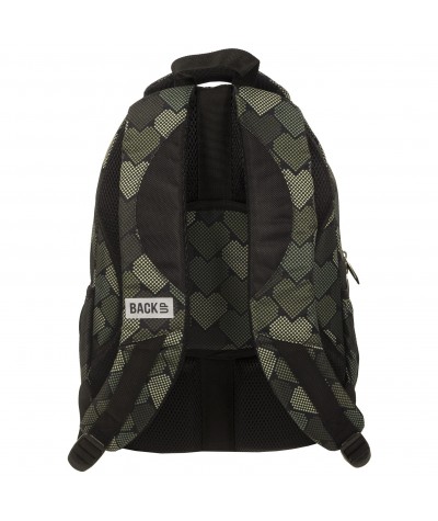 Plecak BackUP A 10 serca military do szkoły + GRATIS słuchawki - modny plecak dla dziewczyn, plecak militarny dla dziewczyny