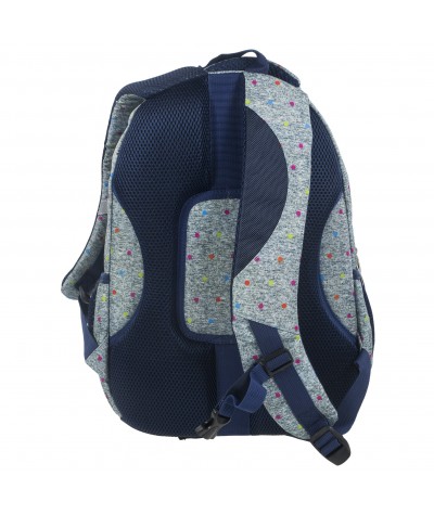 Plecak BackUP A 11 szary w kropki do szkoły + GRATIS słuchawki - modny plecak dla młodzieży, fajny plecak