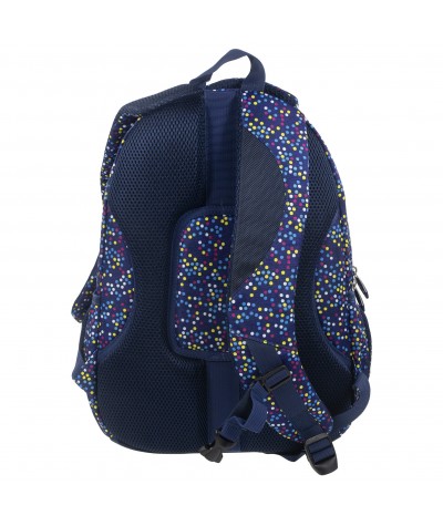 Plecak BackUP A granatowy w kropki do szkoły + GRATIS słuchawki - młodzieżowy plecak, modny plecak do szkoły