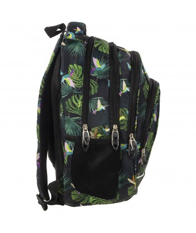 Plecak BackUP A 33 tropiki do szkoły + GRATIS słuchawki  - młodzieżowy plecak, modny plecak do szkoły