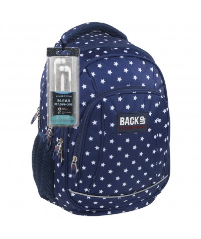 Plecak BackUP A 25 gwiazdki do szkoły + GRATIS słuchawki - młodzieżowy plecak, modny plecak do szkoły