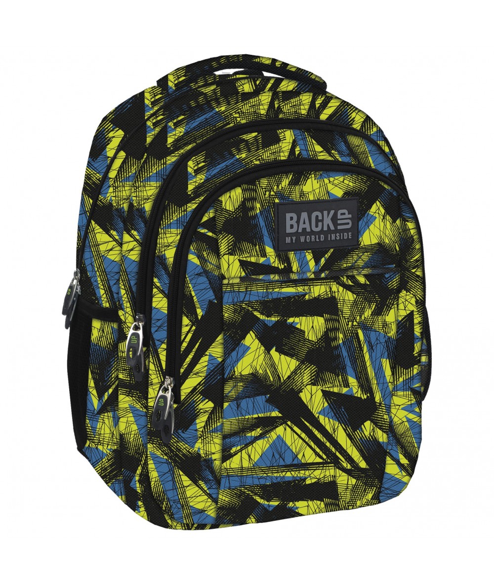 Plecak BackUP H 29 kreślarska abstrakcja do szkoły - modny plecak dla chłopaka do szkoły, fajny plecak dla chłopca do szkoły