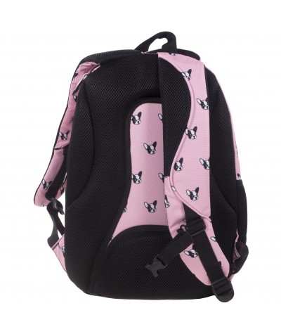 Plecak BackUP D 17 pieski do szkoły + GRATIS słuchawki - różowy plecak w pieski dla dziewczyny, modny plecak dla dziewczyny