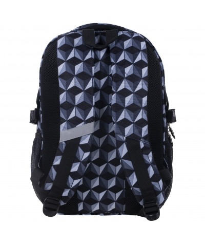 Plecak BackUP G 48 abstrakcja pryzmat lekki do szkoły - modny plecak dla chłopaka do szkoły, ciemny wzór plecaka dla chłopaka