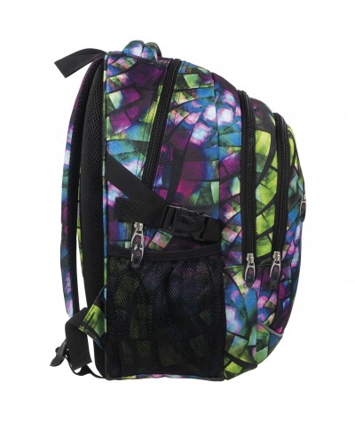 Plecak BackUP G 50 lustrzana abstrakcja lekki do szkoły - młodzieżowy plecak szkolny, młodzieżowy plecak na wycieczki
